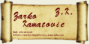 Žarko Kamatović vizit kartica